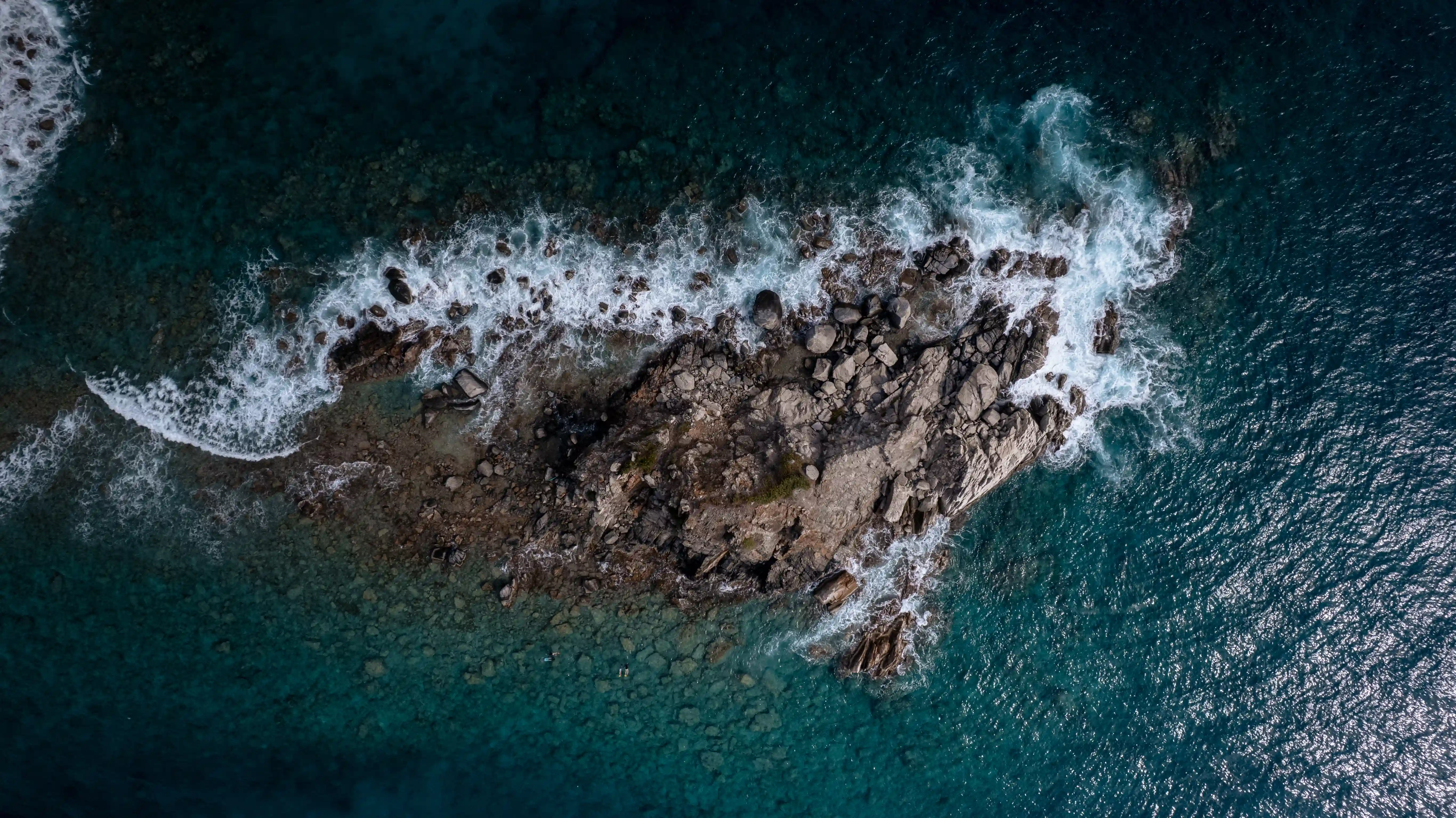 Aerial view of a rocky outcrop